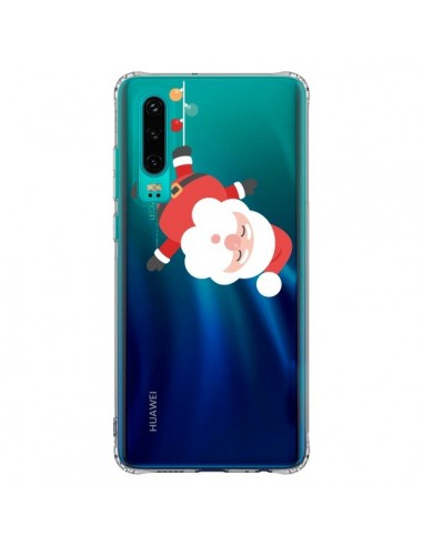 Coque Huawei P30 Père Noël et sa Guirlande transparente - Nico