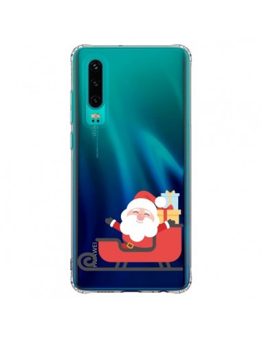 Coque Huawei P30 Père Noël et son Traineau transparente - Nico