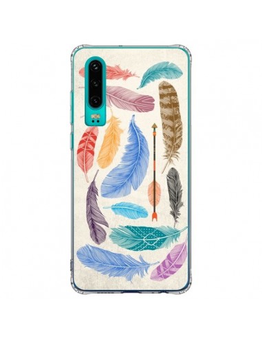 Coque Huawei P30 Feather Plumes Multicolores - Rachel Caldwell