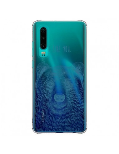 Coque Huawei P30 I Love You Bear Ours Ourson Transparente - Rachel Caldwell