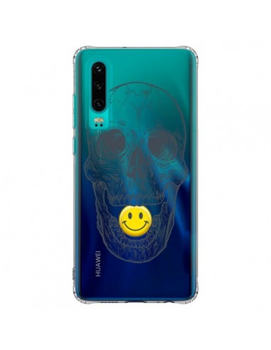 Coque Huawei P30 Tête de Mort Smiley Transparente - Rachel Caldwell