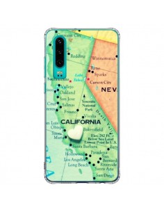 Coque Huawei P30 Carte Map Californie - R Delean