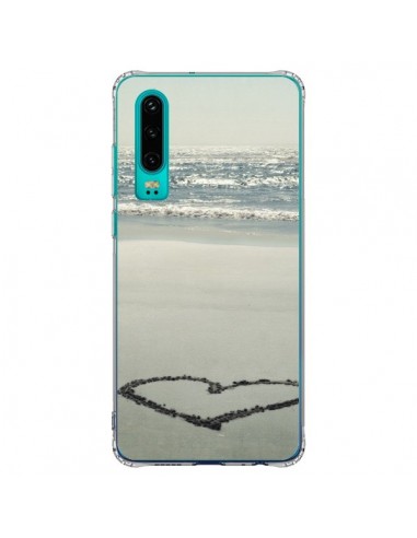 Coque Huawei P30 Coeoeur Plage Beach Mer Sea Love Sable Sand - R Delean