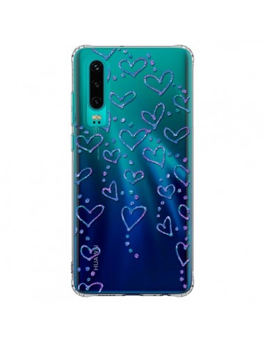 Coque Huawei P30 Floating hearts coeurs flottants Transparente - Sylvia Cook