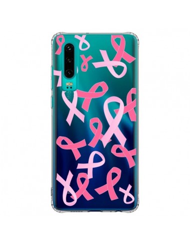 Coque Huawei P30 Pink Ribbons Ruban Rose Transparente - Sylvia Cook