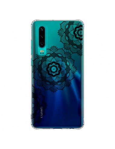 Coque Huawei P30 Triple Mandala Noir Black Transparente - Sylvia Cook