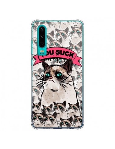 Coque Huawei P30 Chat Grumpy Cat - You Suck - Sara Eshak