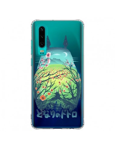 Coque Huawei P30 Totoro Manga Flower Transparente - Victor Vercesi