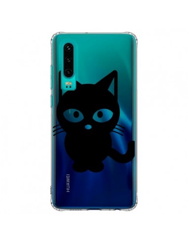 Coque Huawei P30 Chat Noir Cat Transparente - Yohan B.