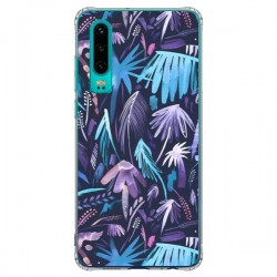 Coque Huawei P30 Brushstrokes Tropical Palms Navy -...