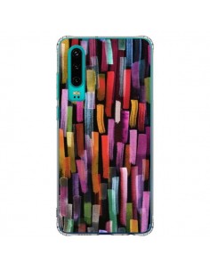 Coque Huawei P30 Colorful Brushstrokes Black - Ninola Design