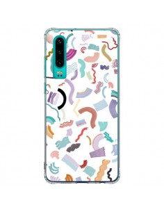 Coque Huawei P30 Curly and Zigzag Stripes White - Ninola...