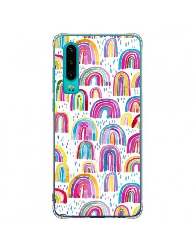 Coque Huawei P30 Cute Watercolor Rainbows - Ninola Design
