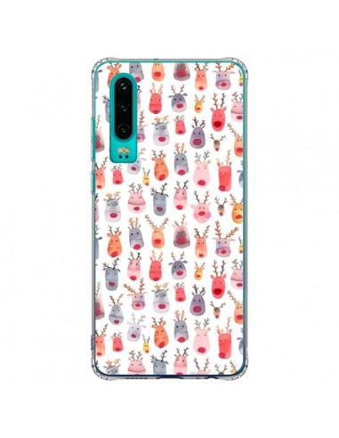 Coque Huawei P30 Cute Winter Reindeers - Ninola Design