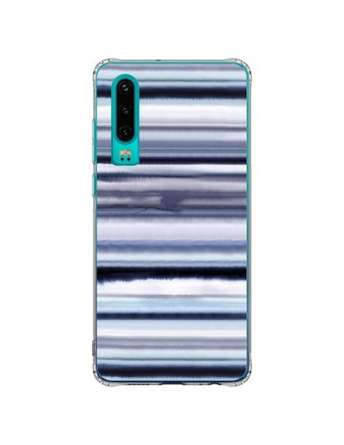 Coque Huawei P30 Degrade Stripes Watercolor Navy - Ninola Design