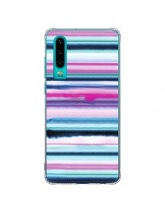 Coque Huawei P30 Degrade Stripes Watercolor Pink - Ninola...