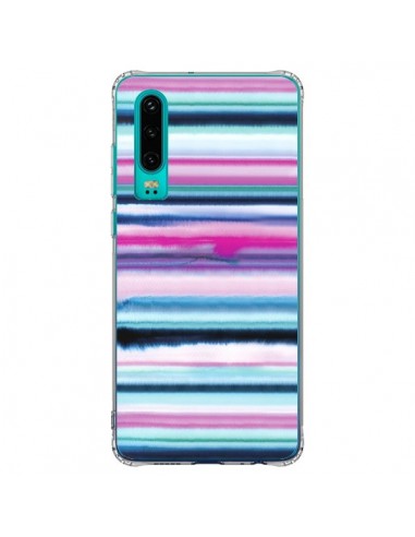 Coque Huawei P30 Degrade Stripes Watercolor Pink - Ninola Design