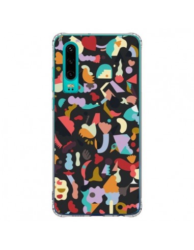 Coque Huawei P30 Dreamy Animal Shapes Black - Ninola Design