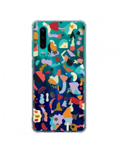 Coque Huawei P30 Dreamy Animal Shapes White - Ninola Design