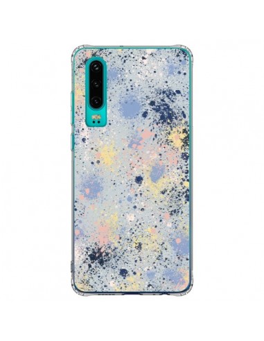 Coque Huawei P30 Gradient Watercolor Lines Blue - Ninola Design