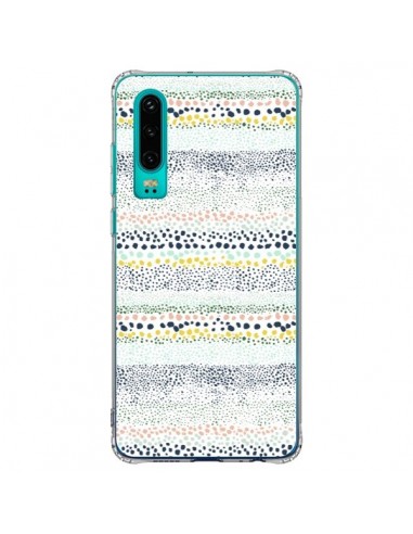 Coque Huawei P30 Little Textured Dots Green - Ninola Design