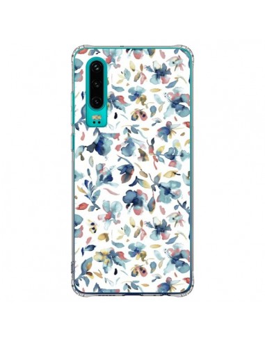 Coque Huawei P30 Watery Hibiscus Blue - Ninola Design