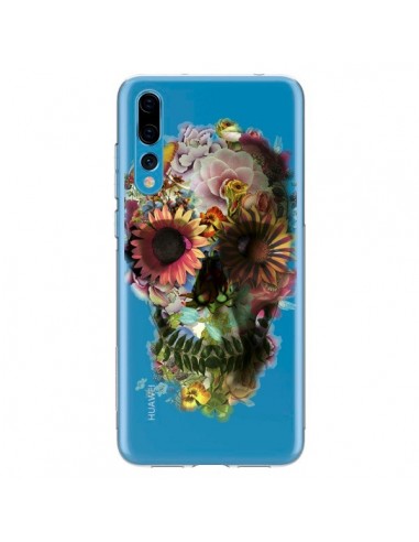 Coque Huawei P20 Pro Skull Flower Tête de Mort Transparente - Ali Gulec