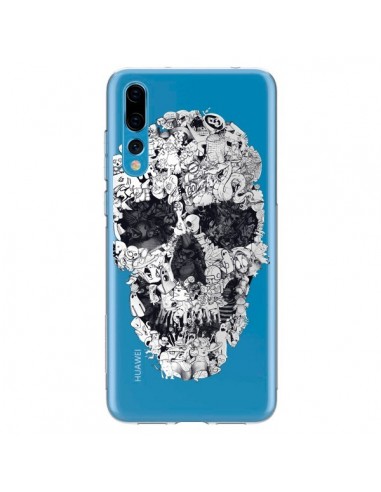 Coque Huawei P20 Pro Doodle Skull Dessin Tête de Mort Transparente - Ali Gulec
