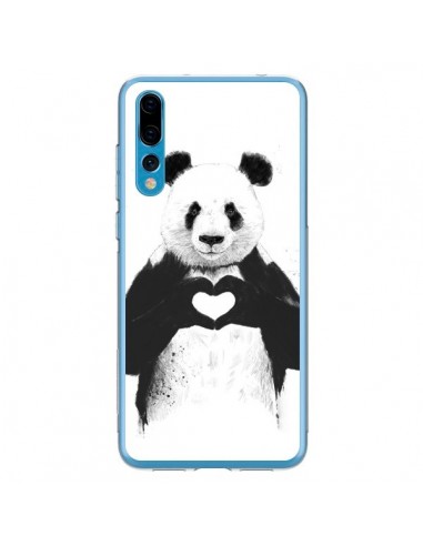 Coque Huawei P20 Pro Panda Amour All you need is love - Balazs Solti