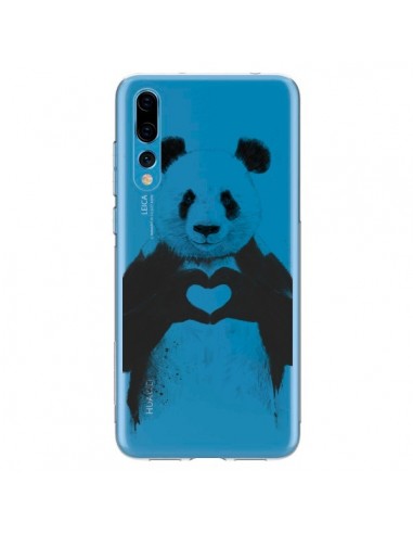 Coque Huawei P20 Pro Panda All You Need Is Love Transparente - Balazs Solti