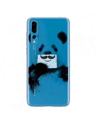 Coque Huawei P20 Pro Funny Panda Moustache Transparente - Balazs Solti