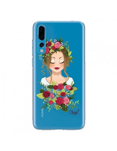 Coque Huawei P20 Pro Femme Closed Eyes Fleurs Transparente - Chapo