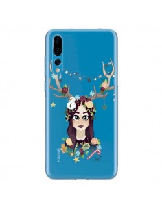 Coque Huawei P20 Pro Christmas Girl Femme Noel Bois Cerf...