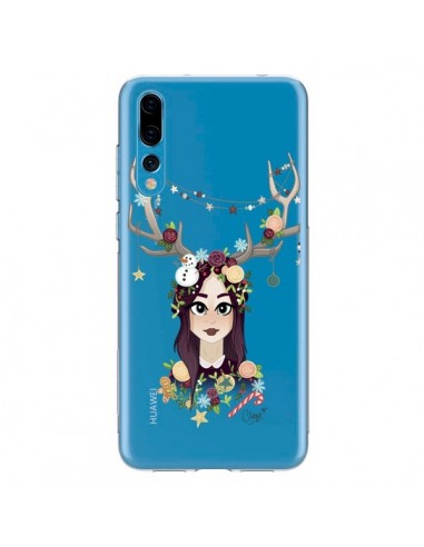 Coque Huawei P20 Pro Christmas Girl Femme Noel Bois Cerf Transparente - Chapo