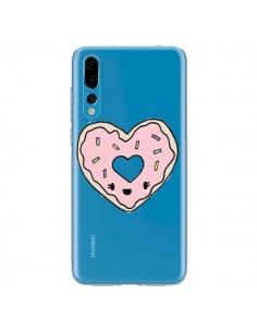 Coque Huawei P20 Pro Donuts Heart Coeur Rose Transparente...