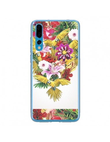 Coque Huawei P20 Pro Parrot Floral Perroquet Fleurs - Eleaxart