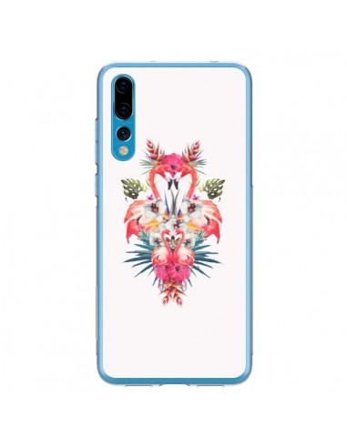 Coque Huawei P20 Pro Tropicales Flamingos Tropical Flamant Rose Summer Ete - Eleaxart