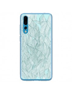 Coque Huawei P20 Pro Courbes Meandre Bleu Vert Nuageux -...