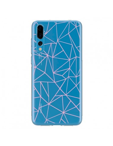 Coque Huawei P20 Pro Lignes Triangle Rose Transparente - Project M