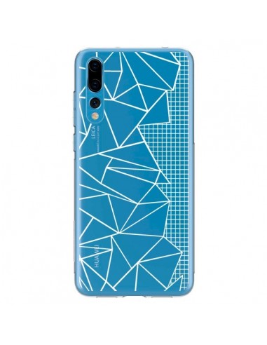 Coque Huawei P20 Pro Lignes Grilles Side Grid Abstract Blanc Transparente - Project M