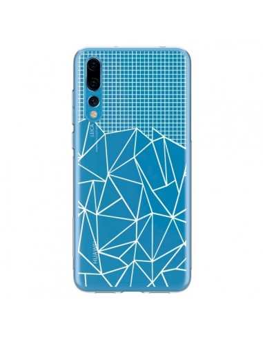 Coque Huawei P20 Pro Lignes Grilles Grid Abstract Blanc Transparente - Project M