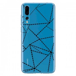 Coque Huawei P20 Pro Lignes Points Abstract Noir...