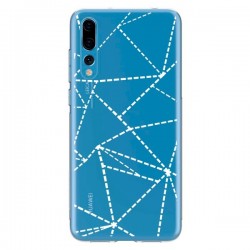 Coque Huawei P20 Pro Lignes Points Abstract Blanc...