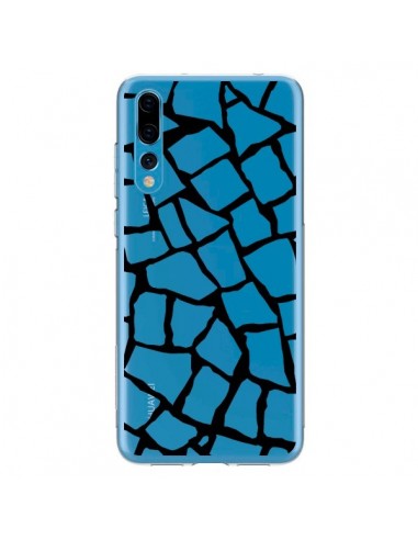 Coque Huawei P20 Pro Girafe Mosaïque Noir Transparente - Project M