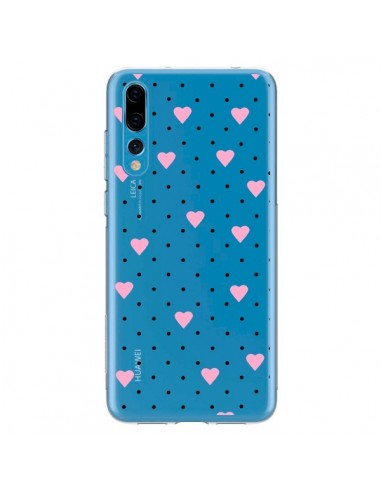 Coque Huawei P20 Pro Point Coeur Rose Pin Point Heart Transparente - Project M