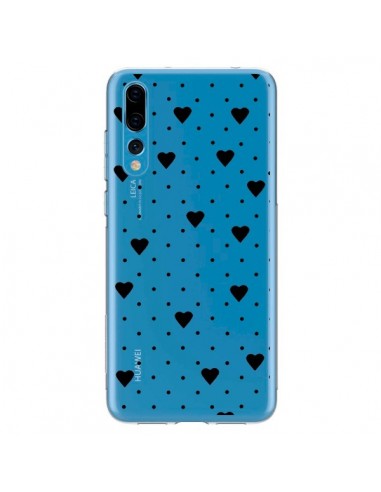 Coque Huawei P20 Pro Point Coeur Noir Pin Point Heart Transparente - Project M