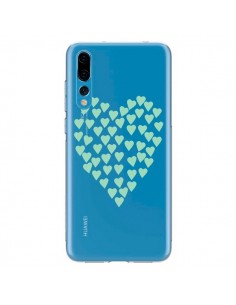 Coque Huawei P20 Pro Coeurs Heart Love Mint Bleu Vert...