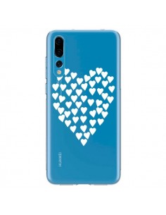 Coque Huawei P20 Pro Coeurs Heart Love Blanc Transparente...