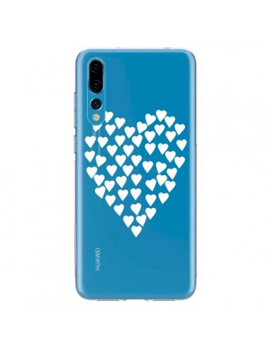 Coque Huawei P20 Pro Coeurs Heart Love Blanc Transparente - Project M