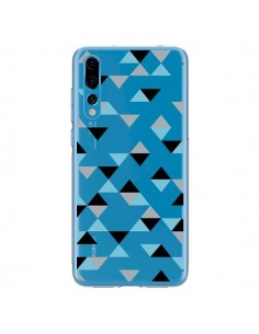 Coque Huawei P20 Pro Triangles Ice Blue Bleu Noir...